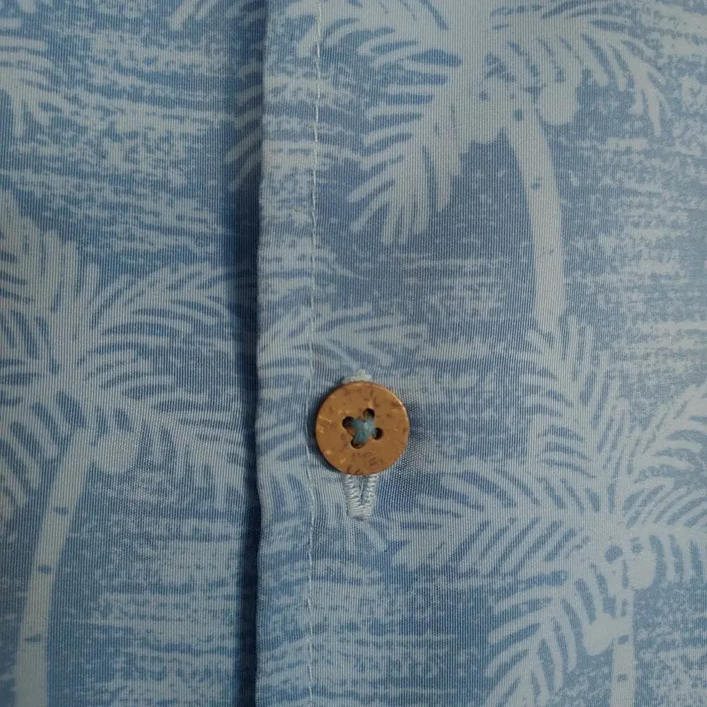 Vintage Ocean 90s Sideout Hawaiian Blue Button Down Shirt like NEW Boys Medium